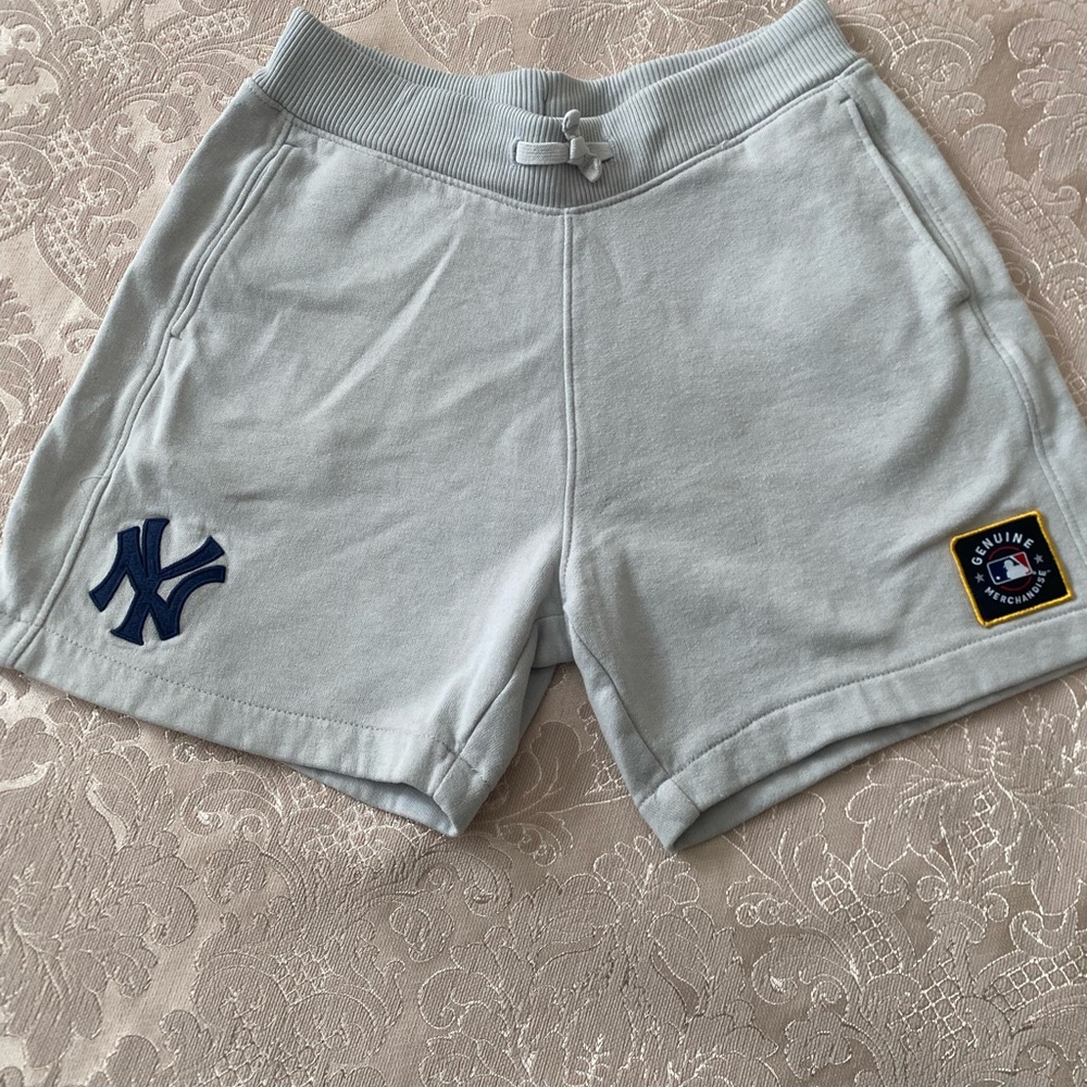 Genuine Merchandise Light Blue NY Patch Athletic Cotton Shorts
